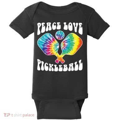 Funny Peace Love Pickleball Vintage Design Baby Bodysuit