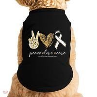 Funny Peace Love Cure Lung Cancer Awareness Gift Doggie Tank thumb 0