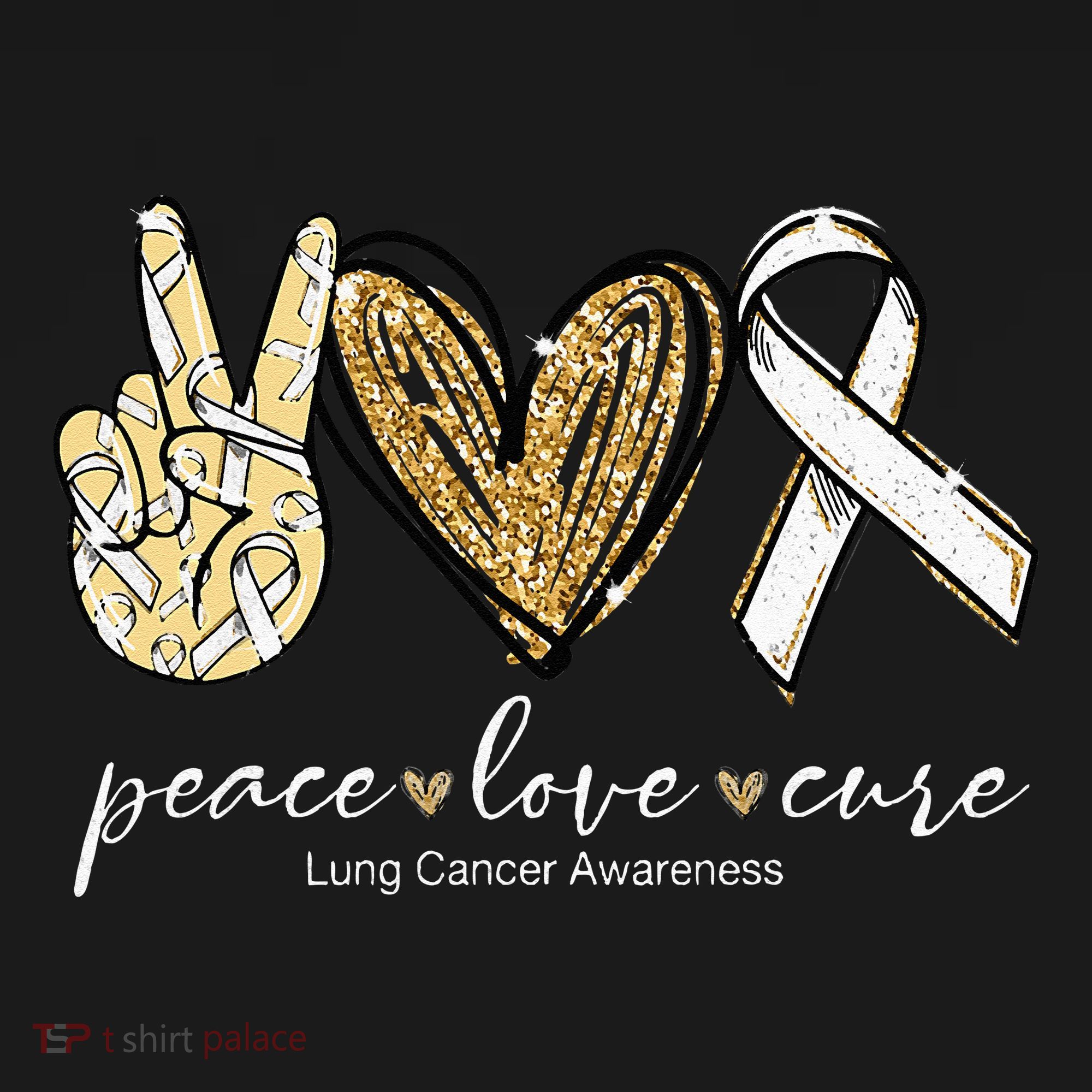 Funny Peace Love Cure Lung Cancer Awareness Gift Tall T-Shirt