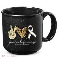 Funny Peace Love Cure Lung Cancer Awareness Gift 15oz Campfire Ceramic Mug thumb 0