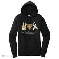 Funny Peace Love Cure Lung Cancer Awareness Gift Women's Hoodie thumb 0