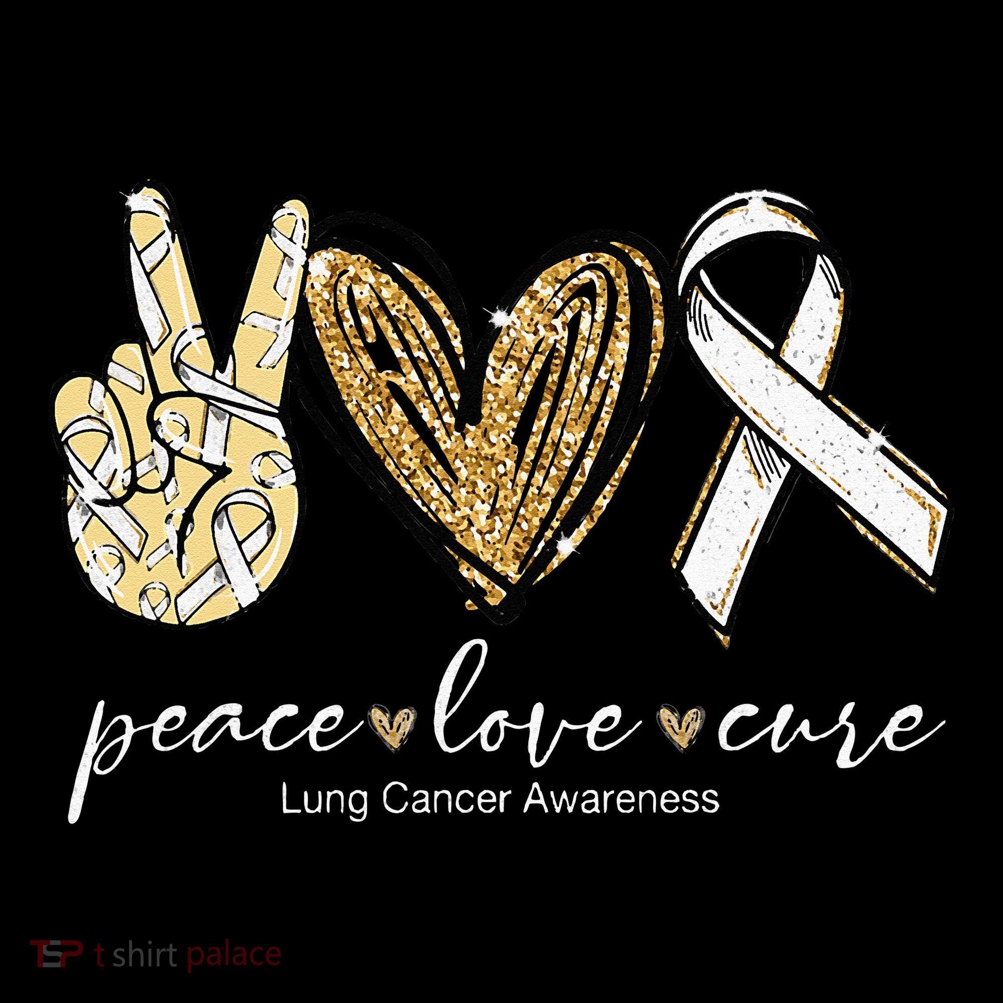 Funny Peace Love Cure Lung Cancer Awareness Gift Women's Hoodie