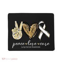 Funny Peace Love Cure Lung Cancer Awareness Gift Mousepad thumb 0