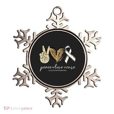 Funny Peace Love Cure Lung Cancer Awareness Gift Ornament
