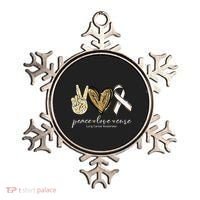 Funny Peace Love Cure Lung Cancer Awareness Gift Ornament thumb 0