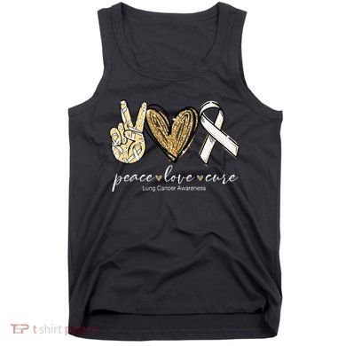 Funny Peace Love Cure Lung Cancer Awareness Gift Tank Top