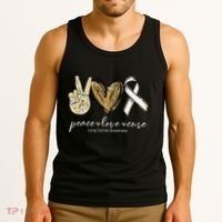 Funny Peace Love Cure Lung Cancer Awareness Gift Tank Top thumb 3