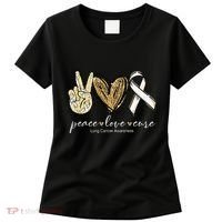 Funny Peace Love Cure Lung Cancer Awareness Gift Women's T-Shirt thumb 0