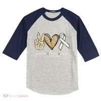 Funny Peace Love Cure Lung Cancer Awareness Gift Kids Colorblock Raglan Jersey thumb 0