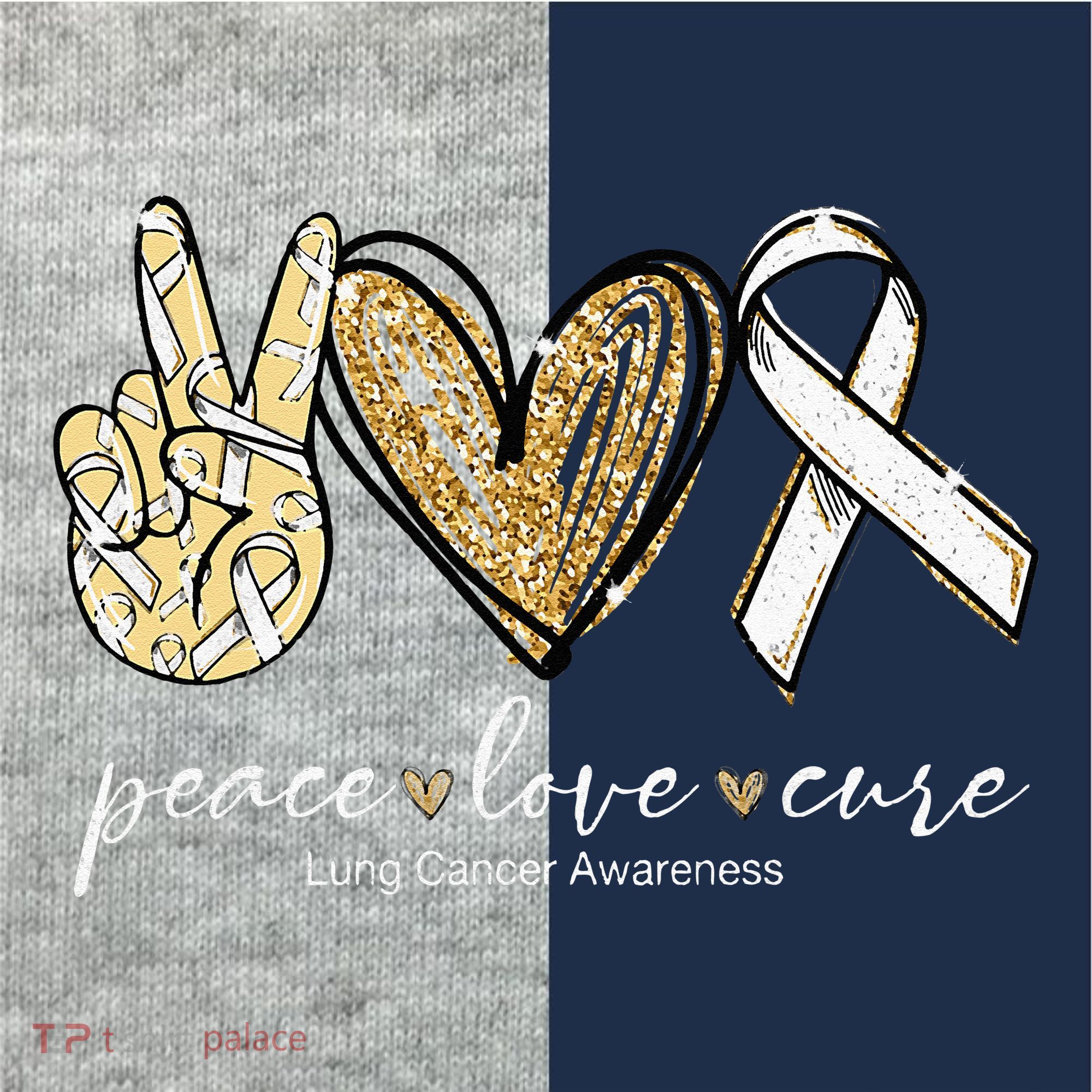 Funny Peace Love Cure Lung Cancer Awareness Gift Kids Colorblock Raglan Jersey