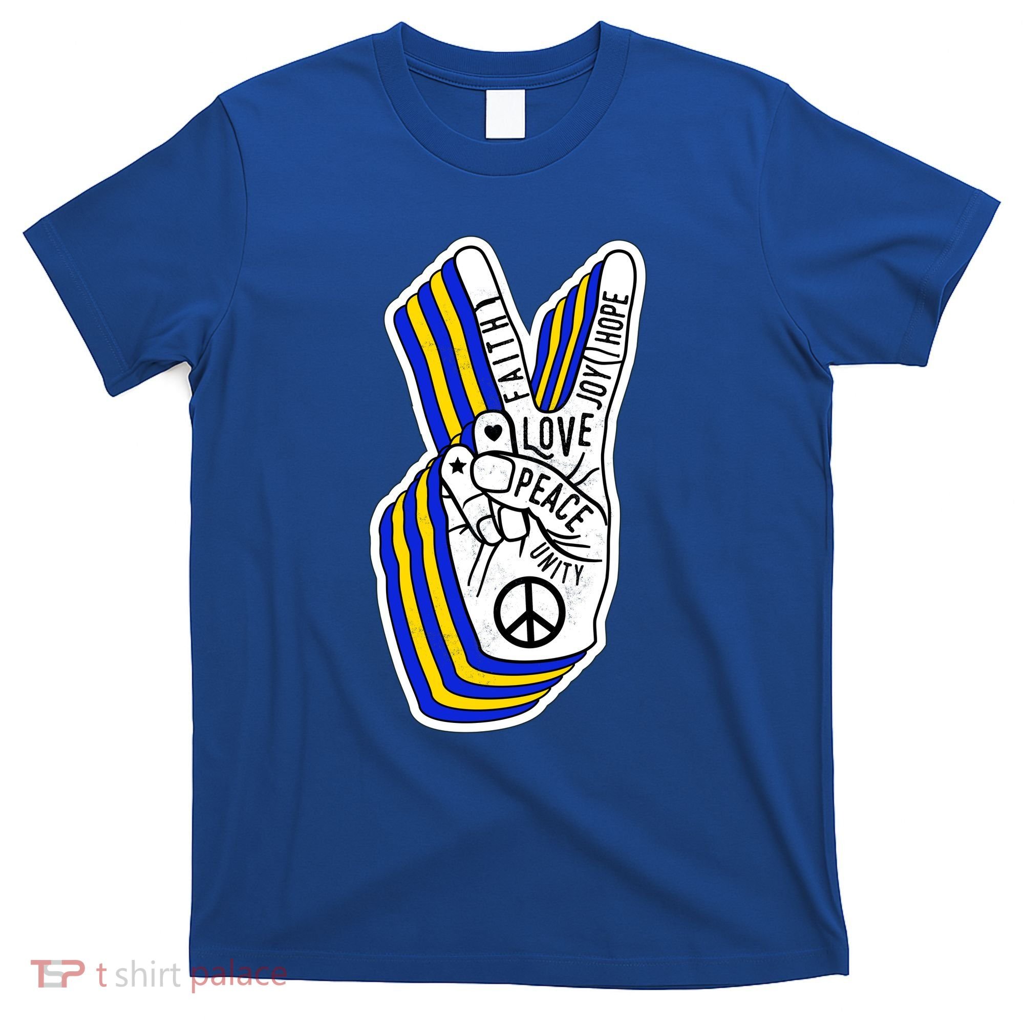 Faith Peace Love Joy Hope Ukrainian Ukraine Colors T-Shirt