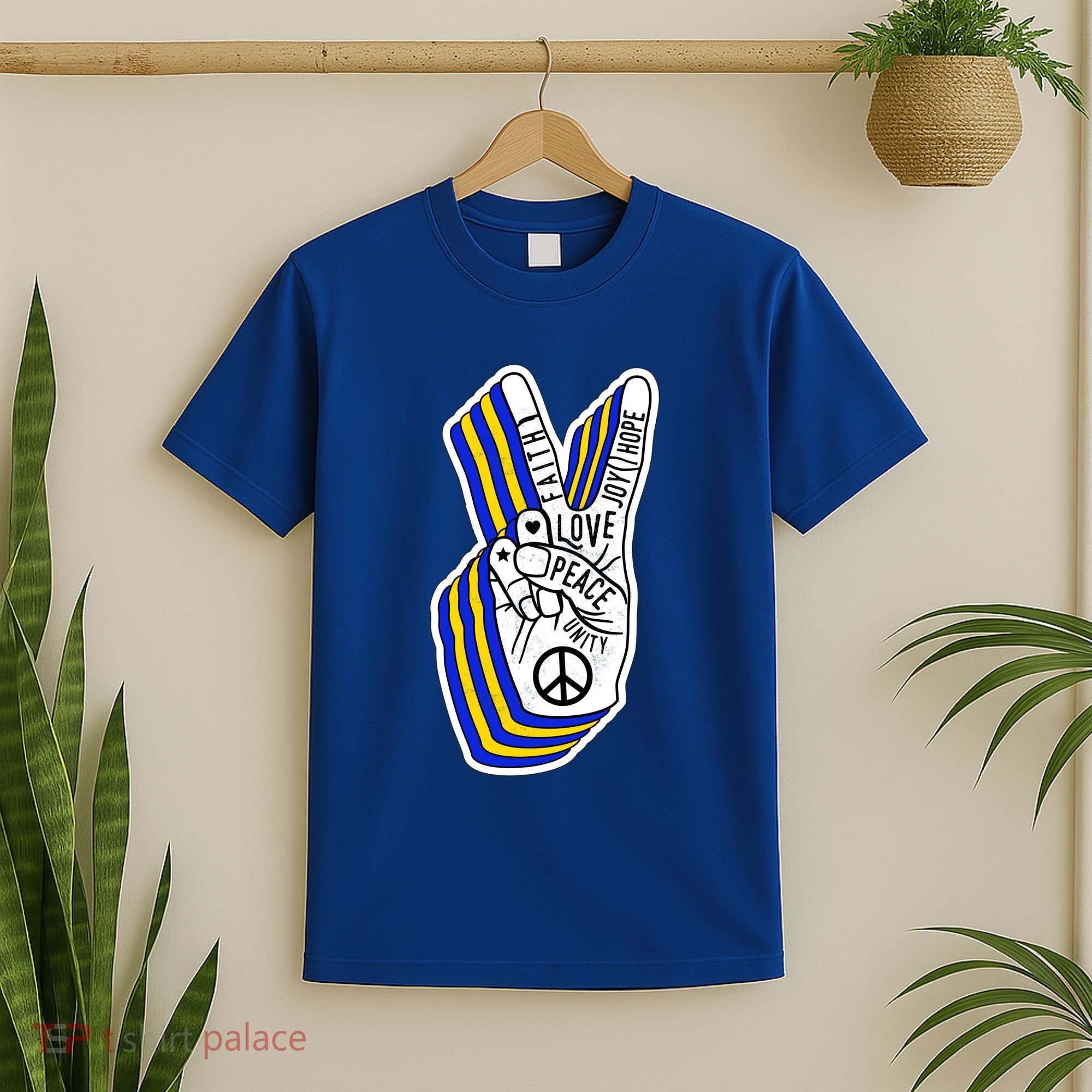 Faith Peace Love Joy Hope Ukrainian Ukraine Colors T-Shirt