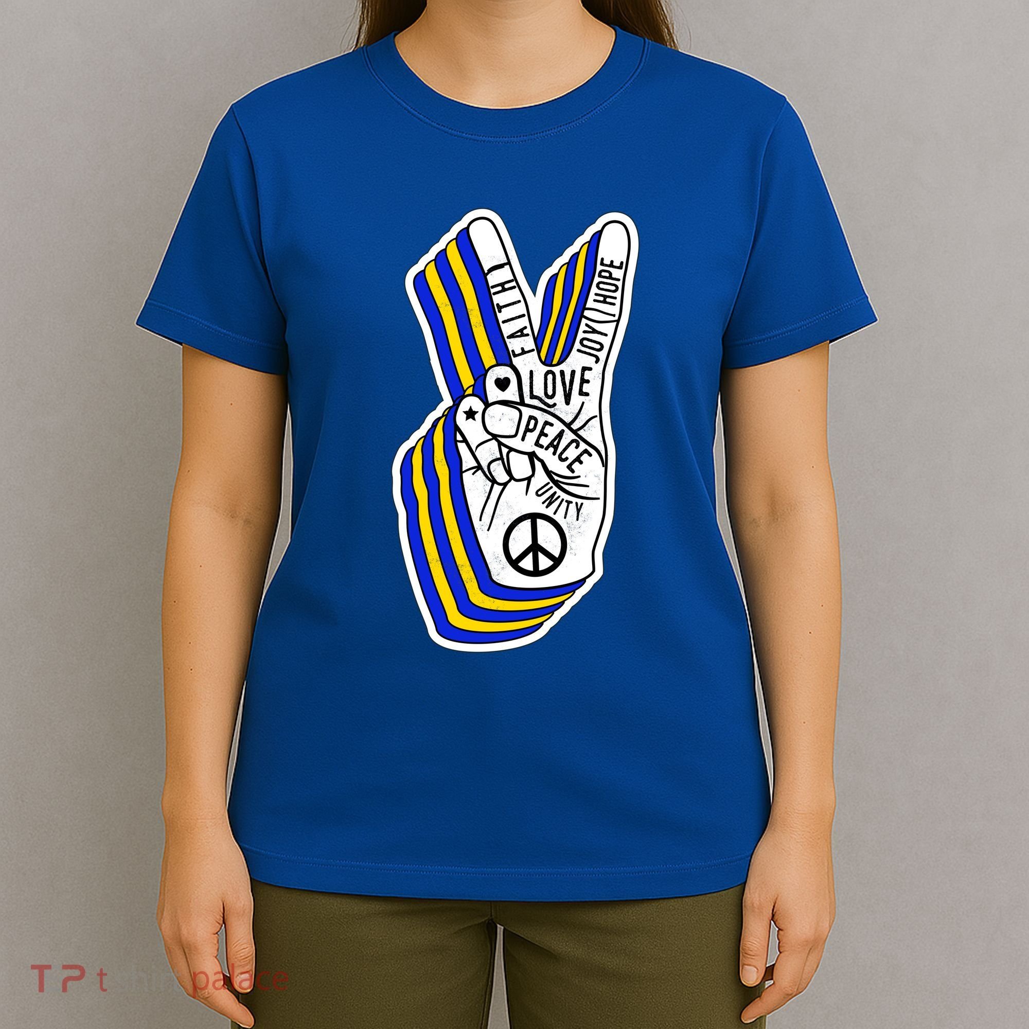 Faith Peace Love Joy Hope Ukrainian Ukraine Colors T-Shirt