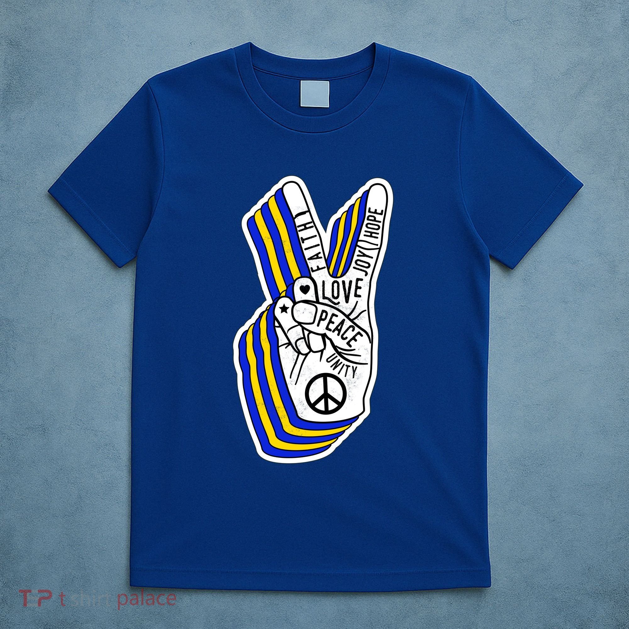 Faith Peace Love Joy Hope Ukrainian Ukraine Colors T-Shirt