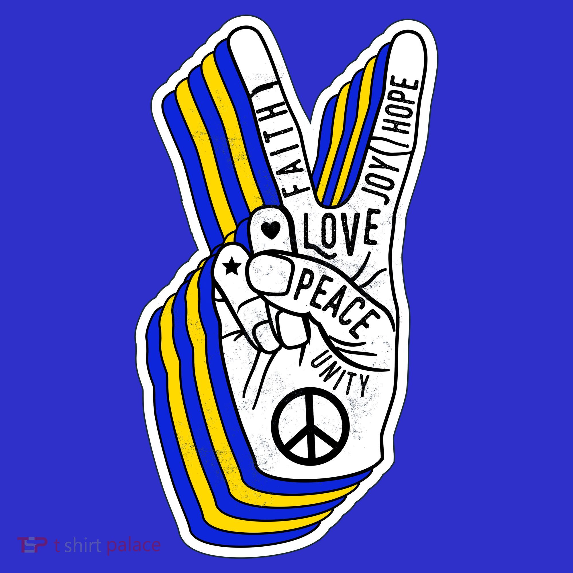 Faith Peace Love Joy Hope Ukrainian Ukraine Colors T-Shirt