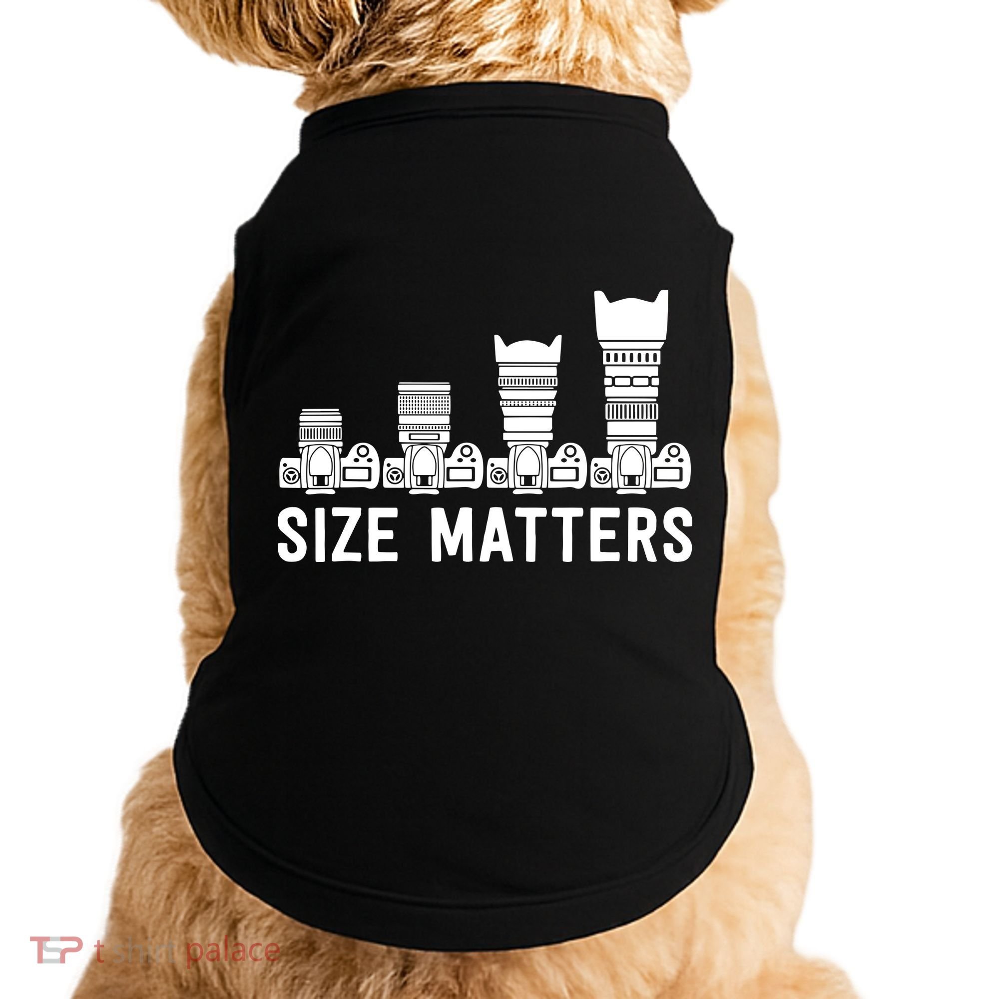 Funny Photography Lens Size Matters Doggie Tank