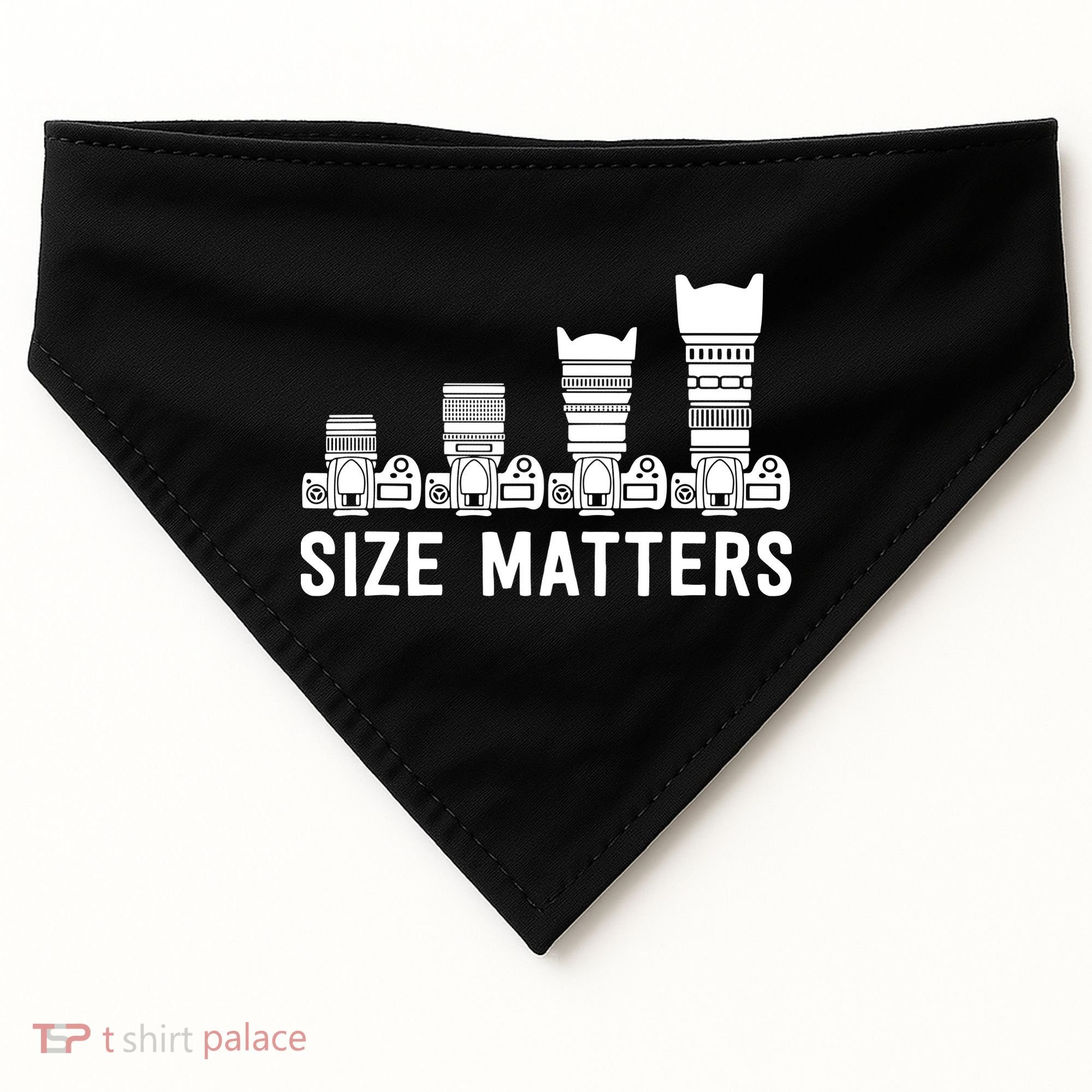 Funny Photography Lens Size Matters USA-Made Doggie Bandana
