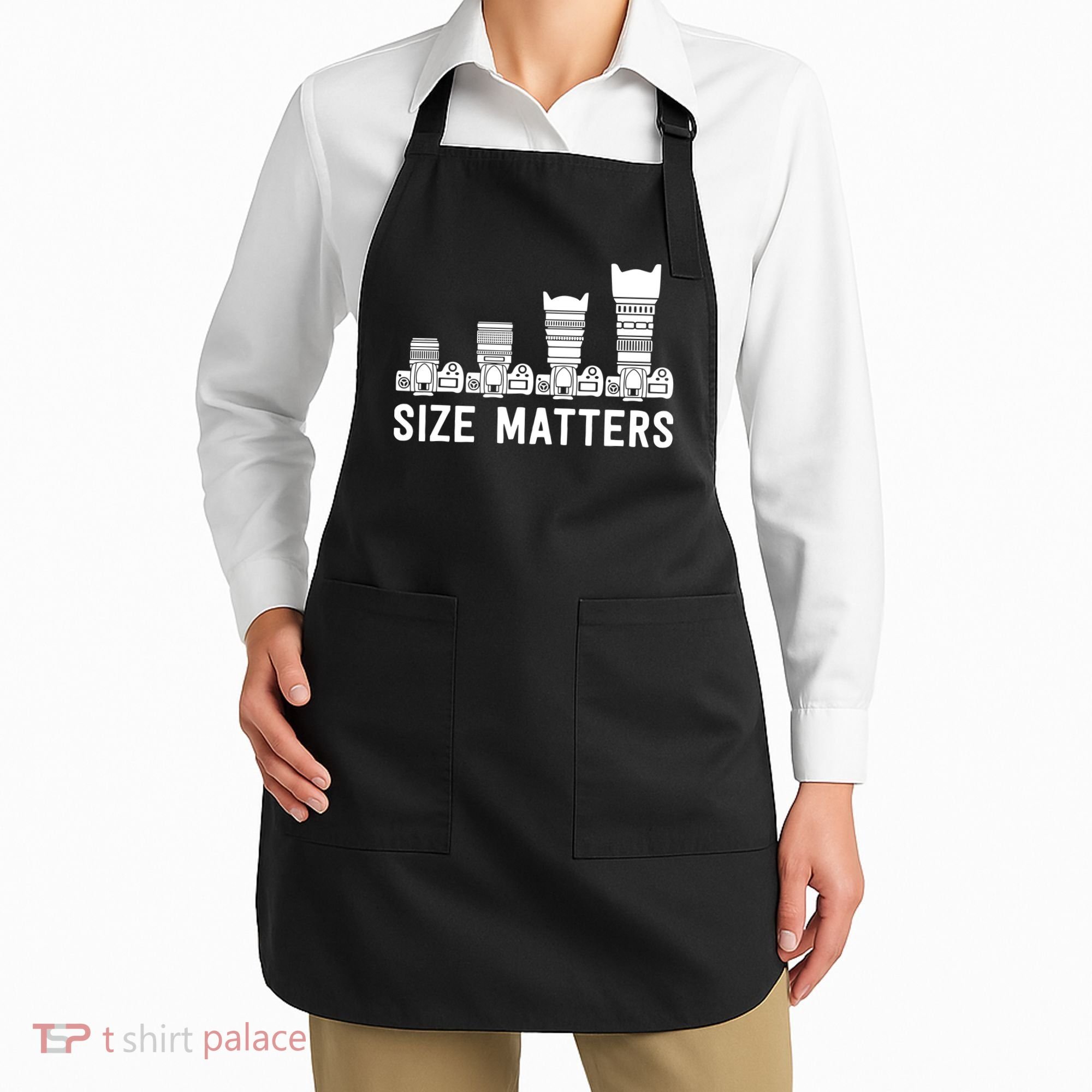 Funny Photography Lens Size Matters Apron