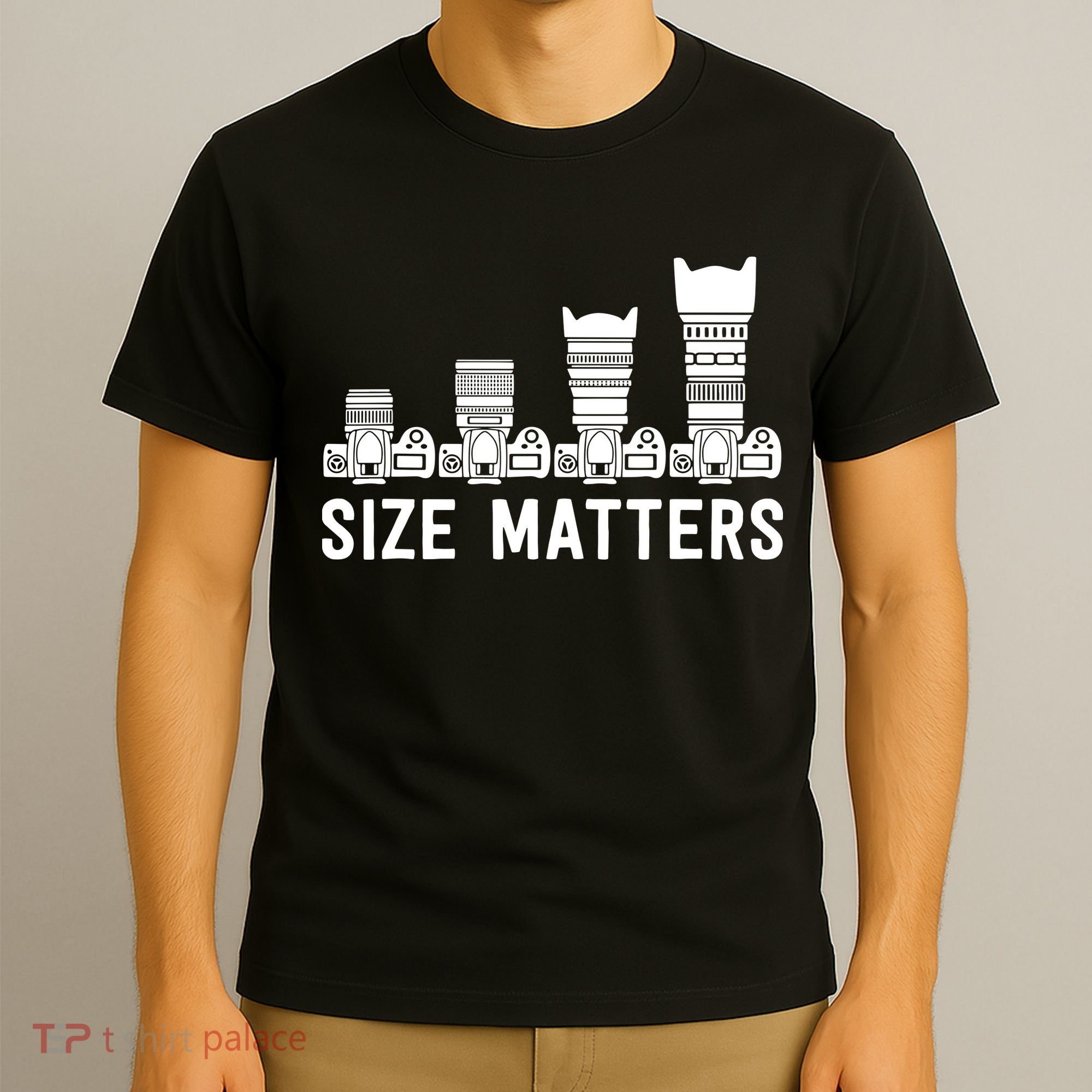 Funny Photography Lens Size Matters T-Shirt