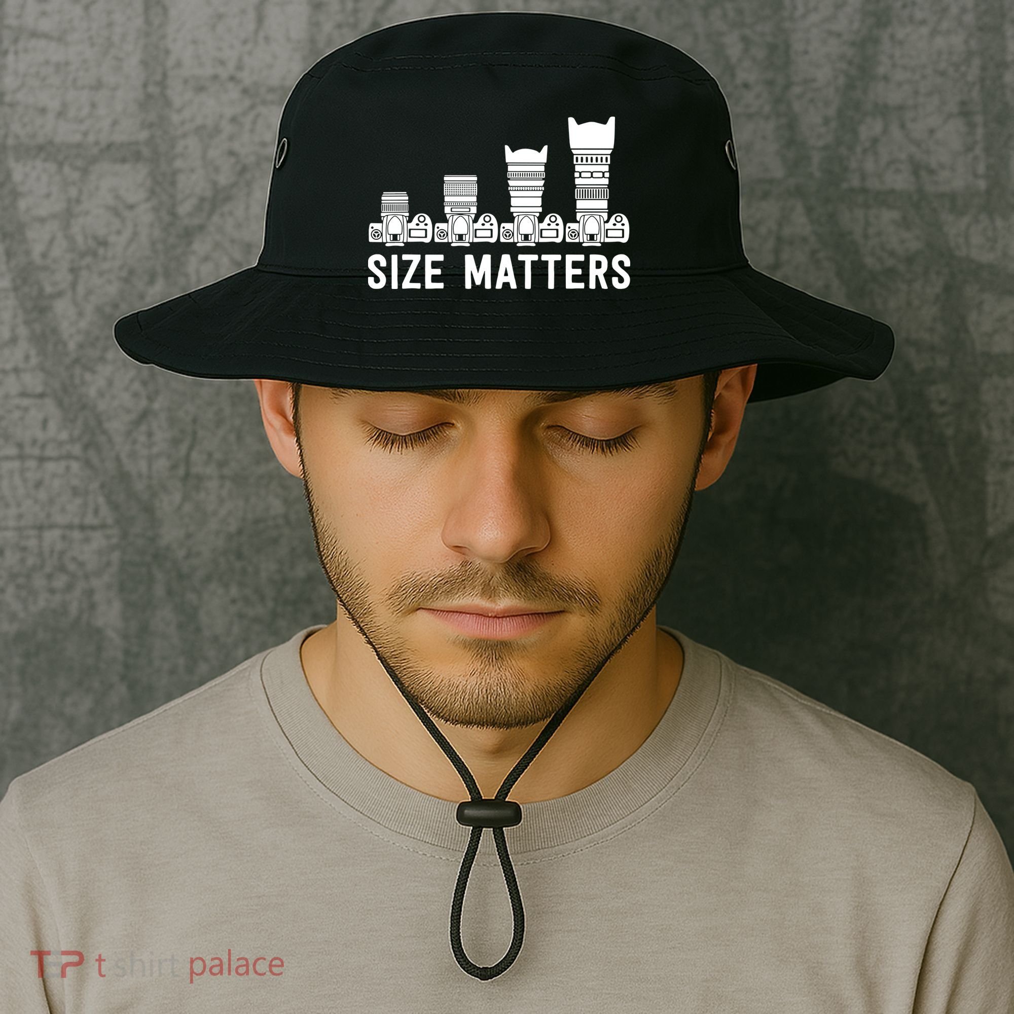 Funny Photography Lens Size Matters Bucket Hat