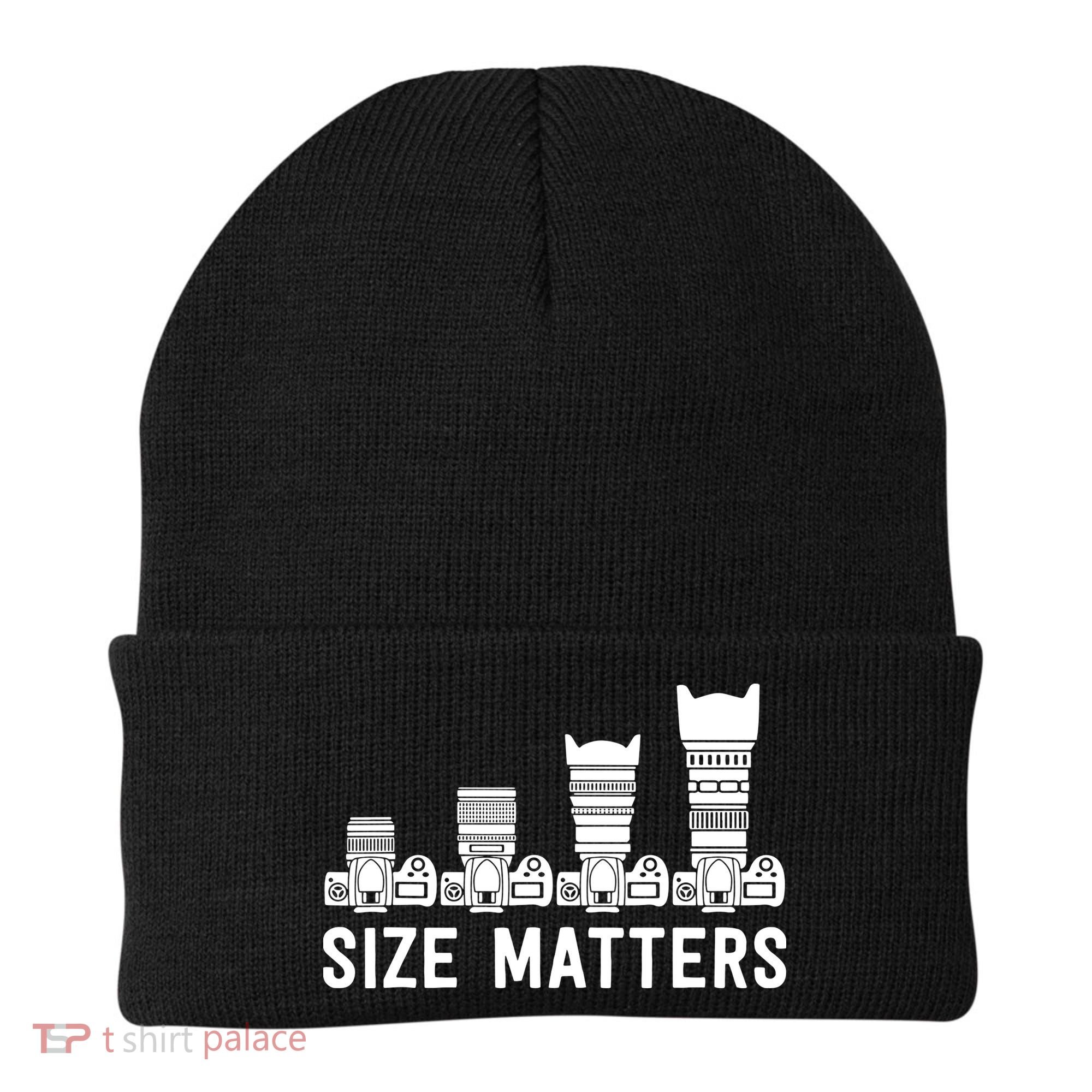 Funny Photography Lens Size Matters Beanie