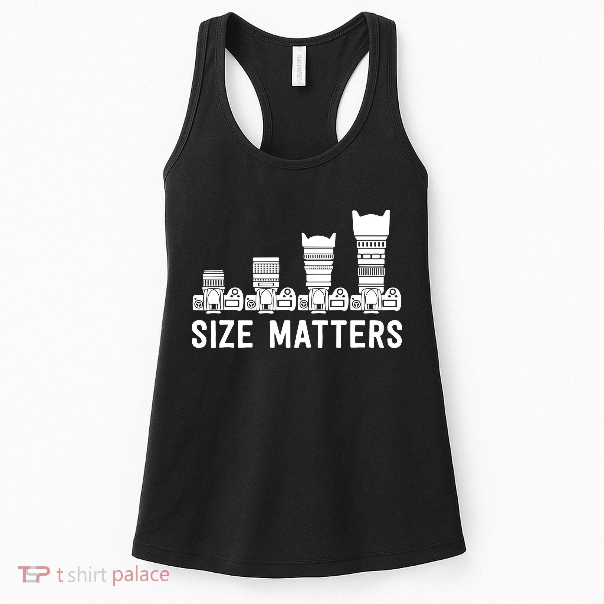 Funny Photography Lens Size Matters Women's Tank Top