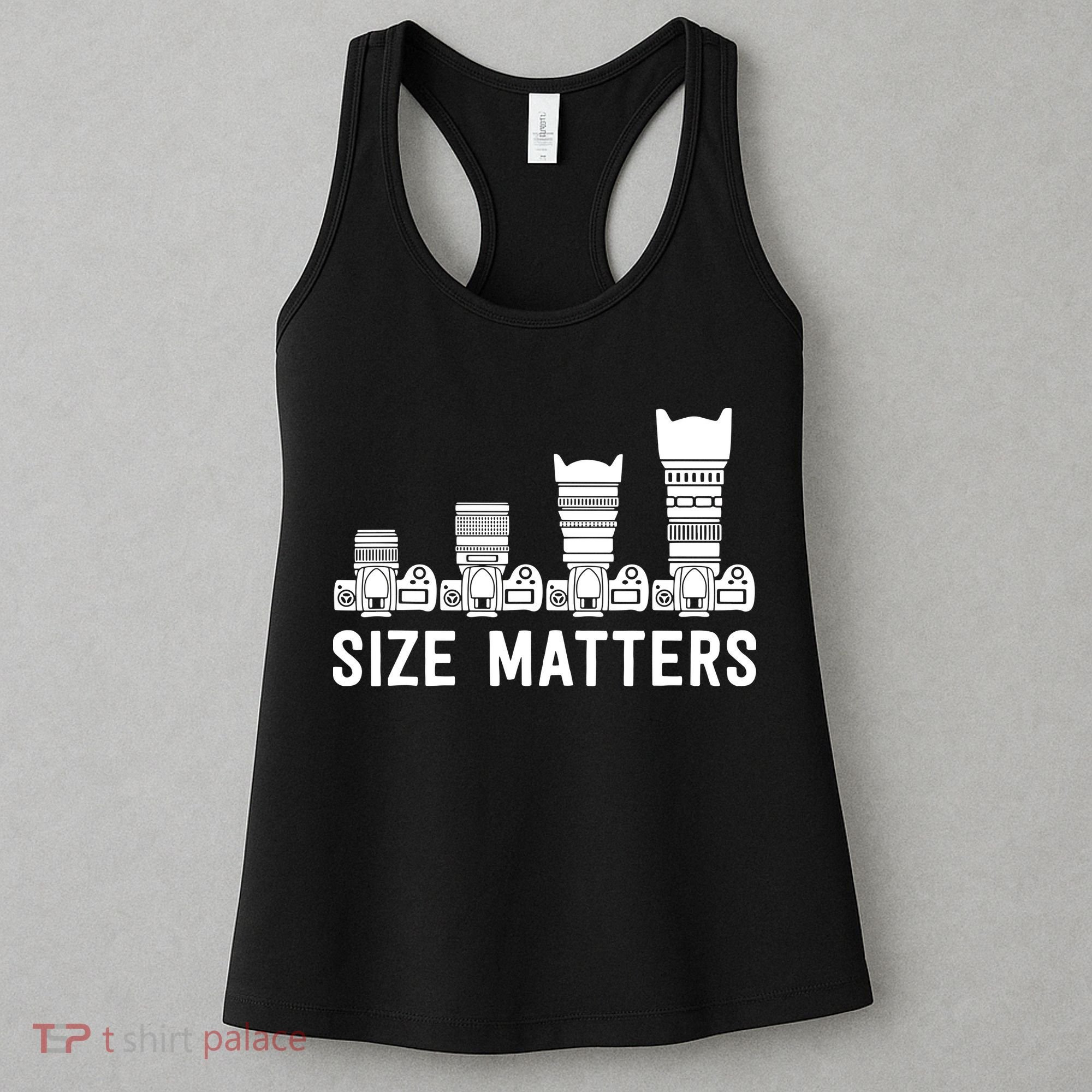 Funny Photography Lens Size Matters Women's Tank Top