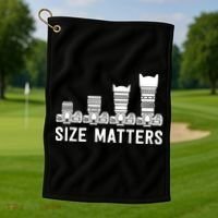 Funny Photography Lens Size Matters Golf Towel thumb 1