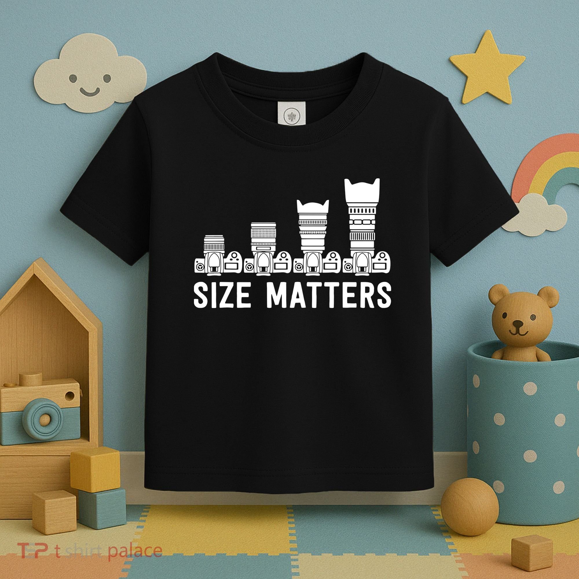 Funny Photography Lens Size Matters Toddler T-Shirt