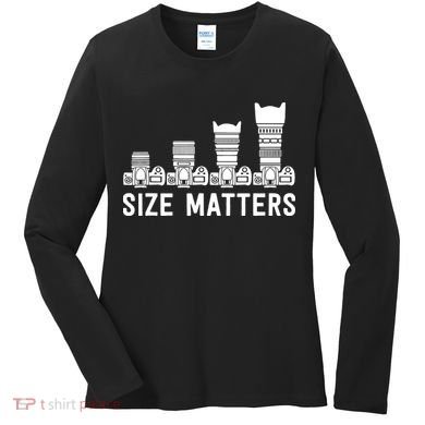 Funny Photography Lens Size Matters Women's Long Sleeve Shirt