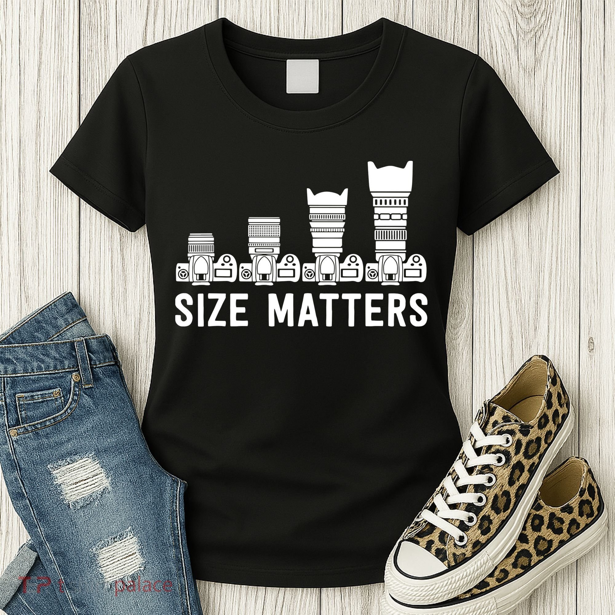Funny Photography Lens Size Matters Women's T-Shirt