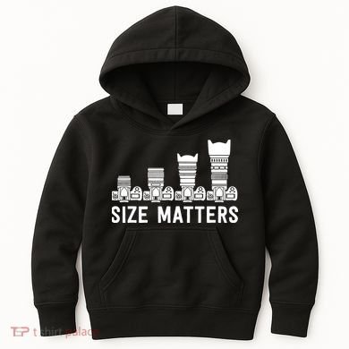 Funny Photography Lens Size Matters Kids Hoodie
