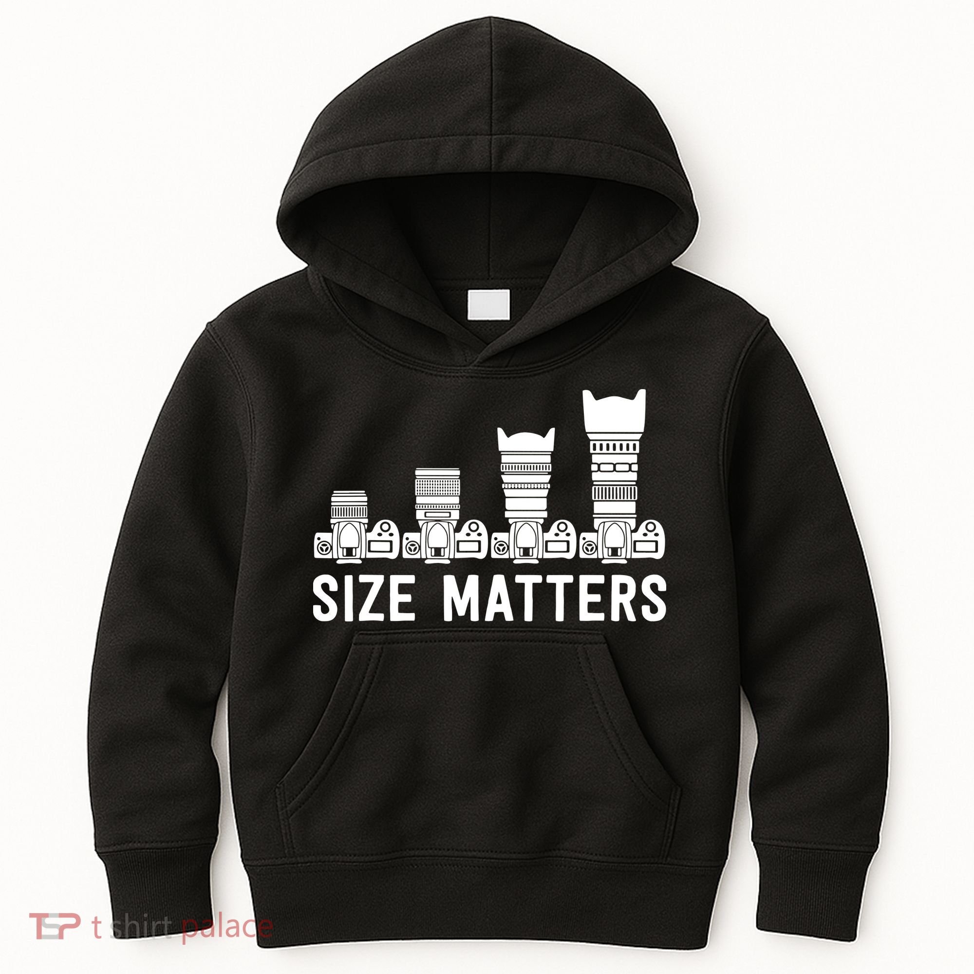 Funny Photography Lens Size Matters Kids Hoodie