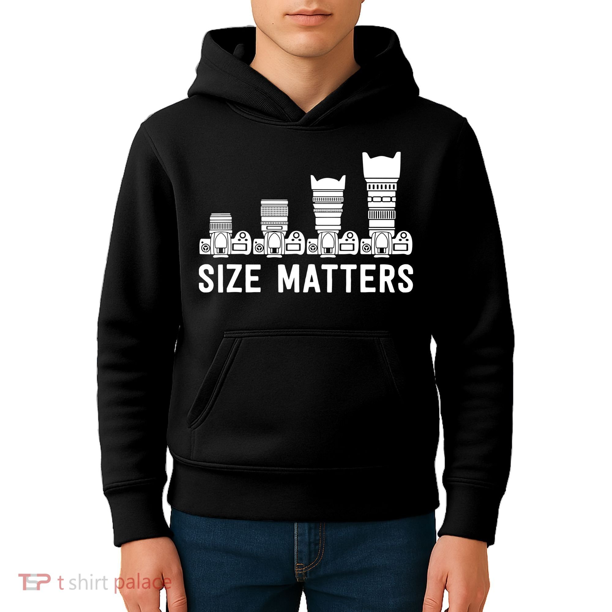 Funny Photography Lens Size Matters Kids Hoodie