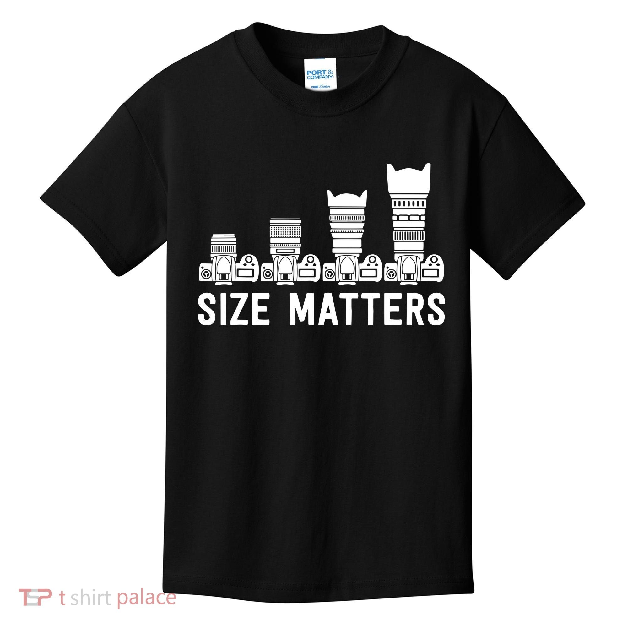 Funny Photography Lens Size Matters Kids T-Shirt