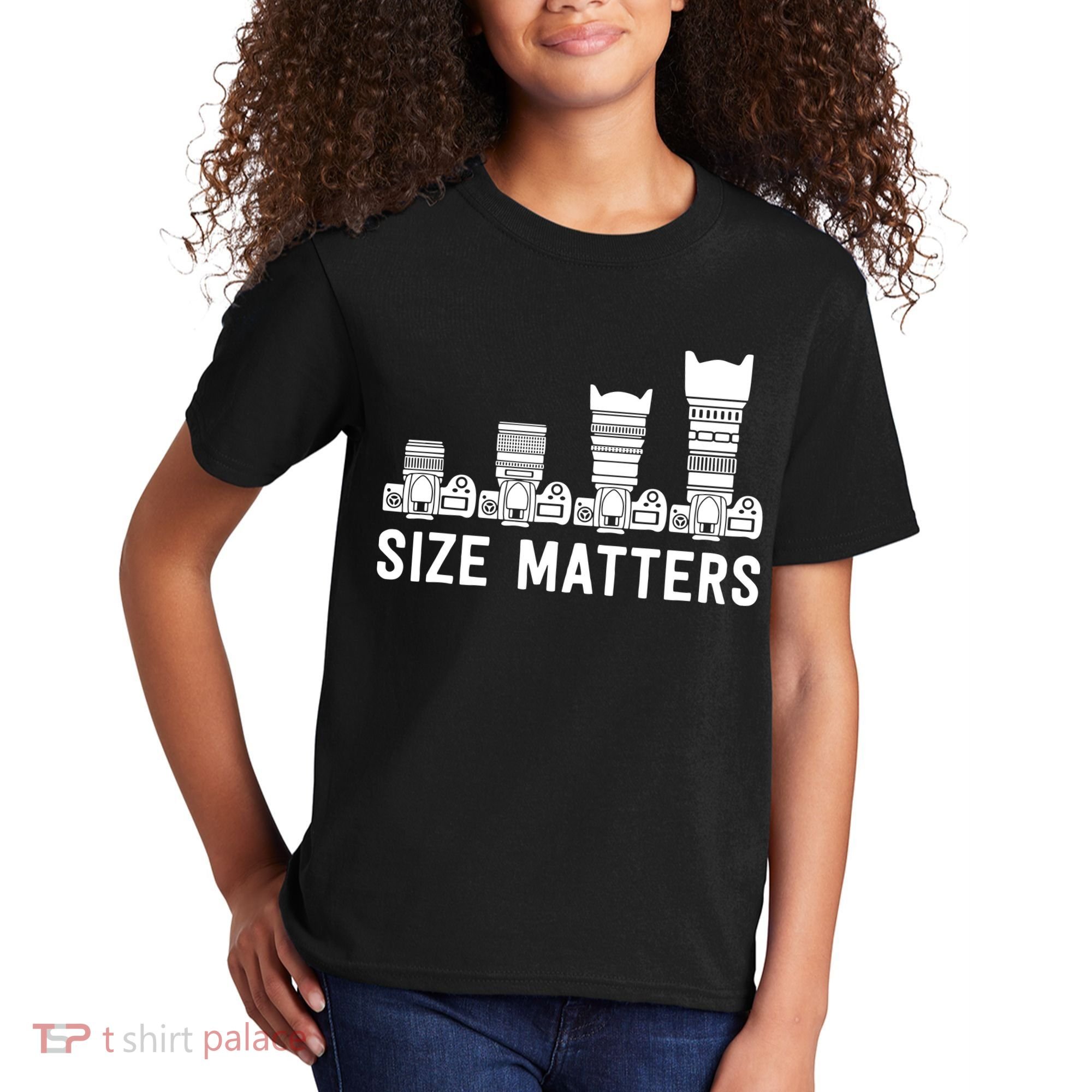 Funny Photography Lens Size Matters Kids T-Shirt
