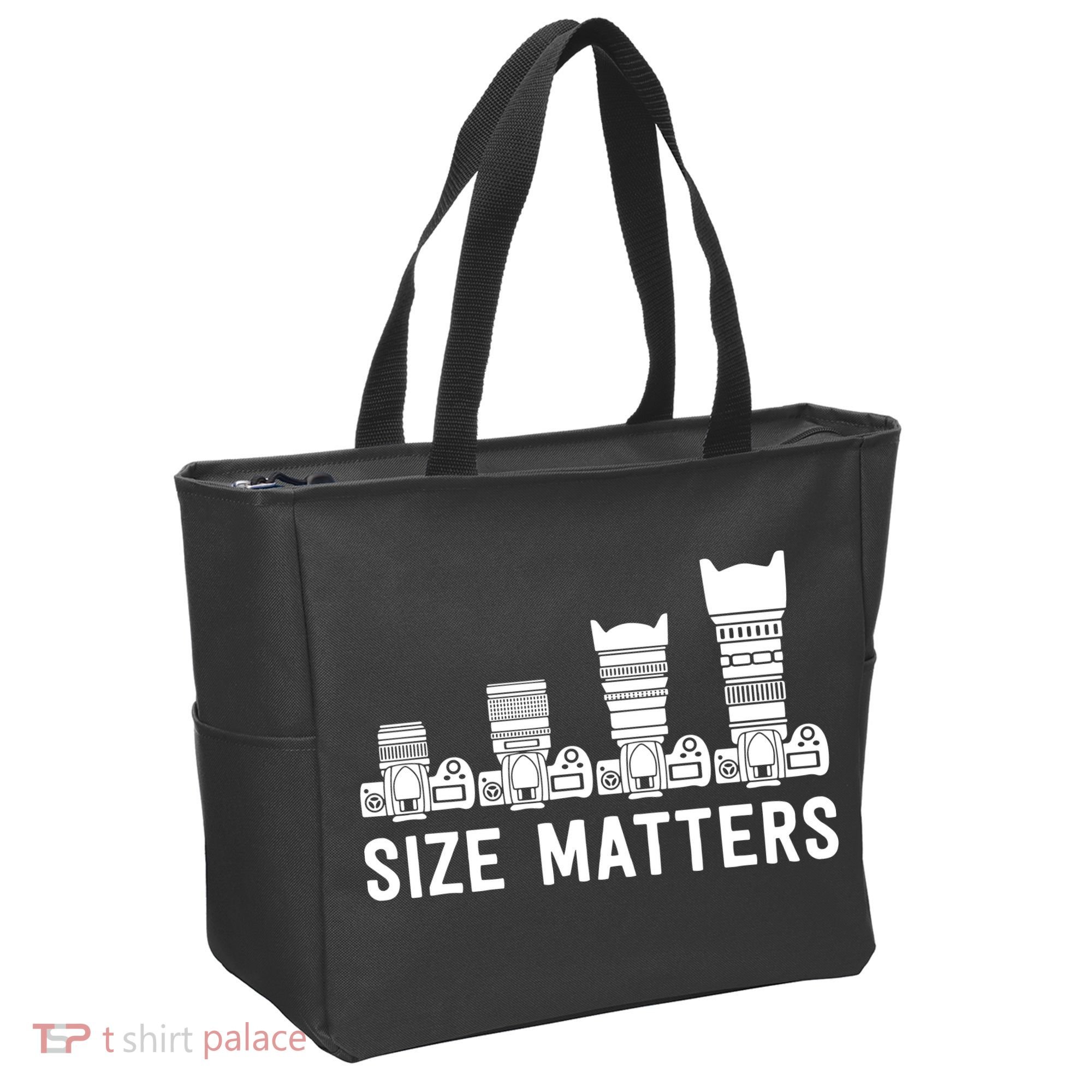 Funny Photography Lens Size Matters Tote Bag