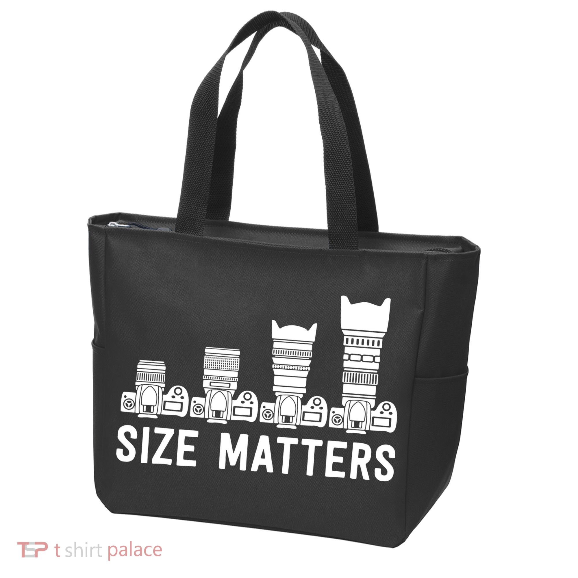 Funny Photography Lens Size Matters Tote Bag