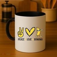 Funny Peace Love Bananas Cute Banana Gifts Coffee Mug thumb 4