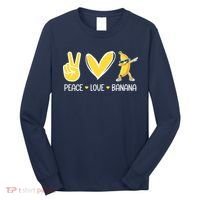 Funny Peace Love Bananas Cute Banana Gifts Long Sleeve Shirt thumb 0