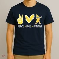 Funny Peace Love Bananas Cute Banana Gifts T-Shirt thumb 3