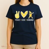 Funny Peace Love Bananas Cute Banana Gifts T-Shirt thumb 4