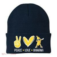 Funny Peace Love Bananas Cute Banana Gifts Beanie thumb 0