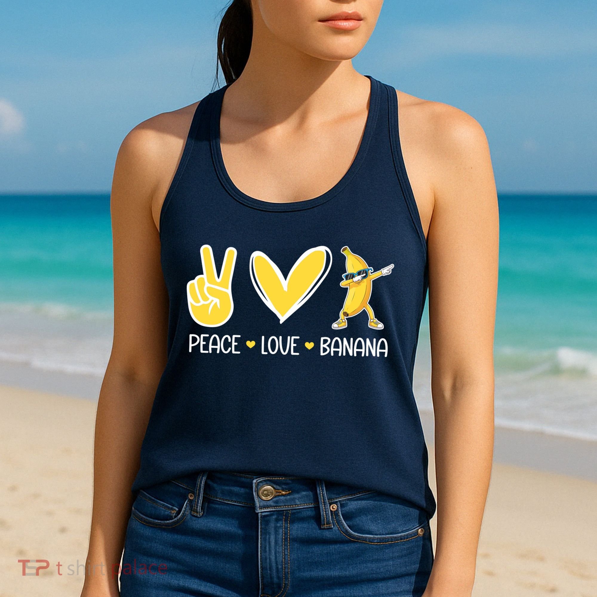 Funny Peace Love Bananas Cute Banana Gifts Women's Tank Top