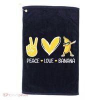 Funny Peace Love Bananas Cute Banana Gifts Golf Towel thumb 0