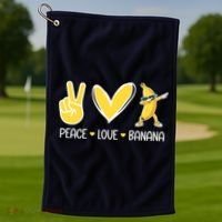 Funny Peace Love Bananas Cute Banana Gifts Golf Towel thumb 1