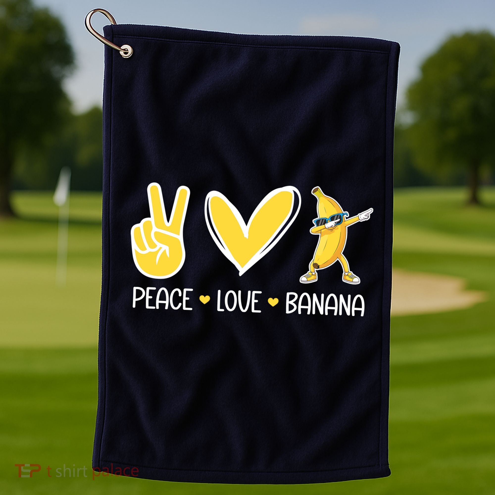 Funny Peace Love Bananas Cute Banana Gifts Golf Towel