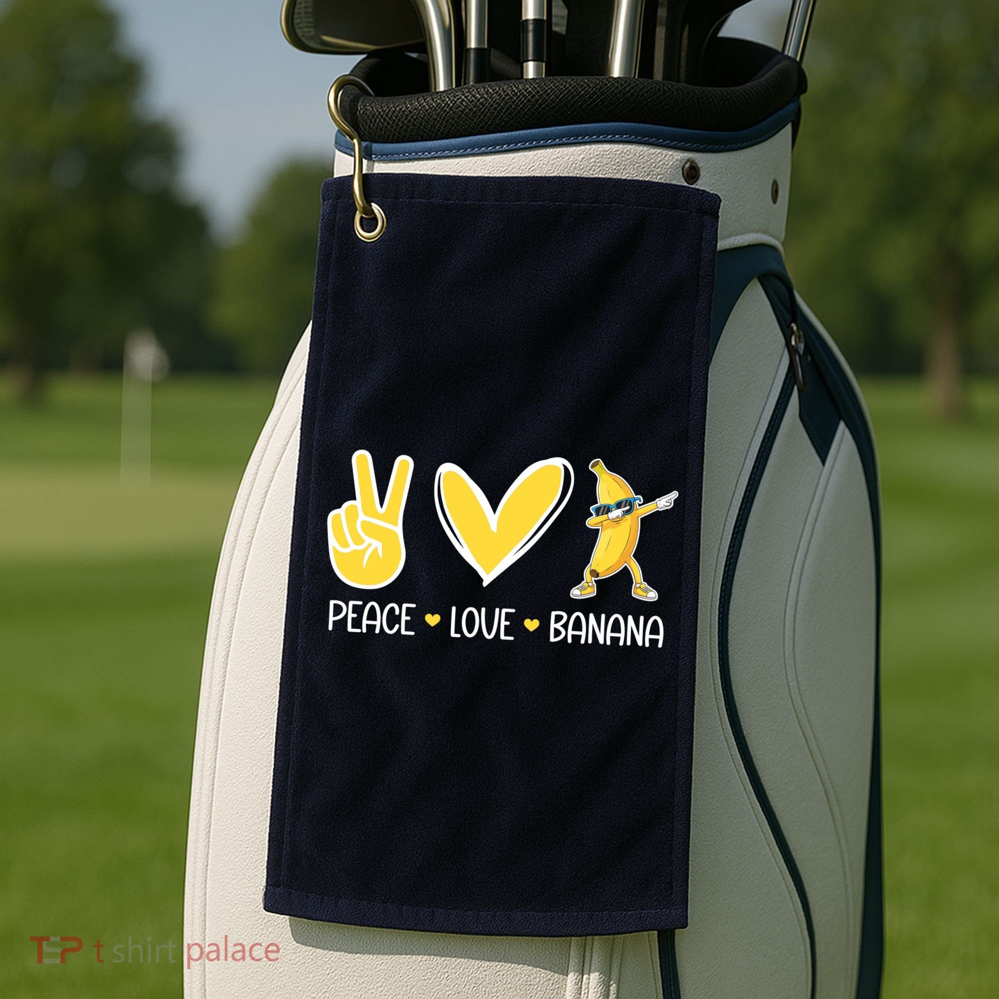 Funny Peace Love Bananas Cute Banana Gifts Golf Towel