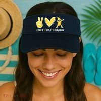 Funny Peace Love Bananas Cute Banana Gifts Visor thumb 2