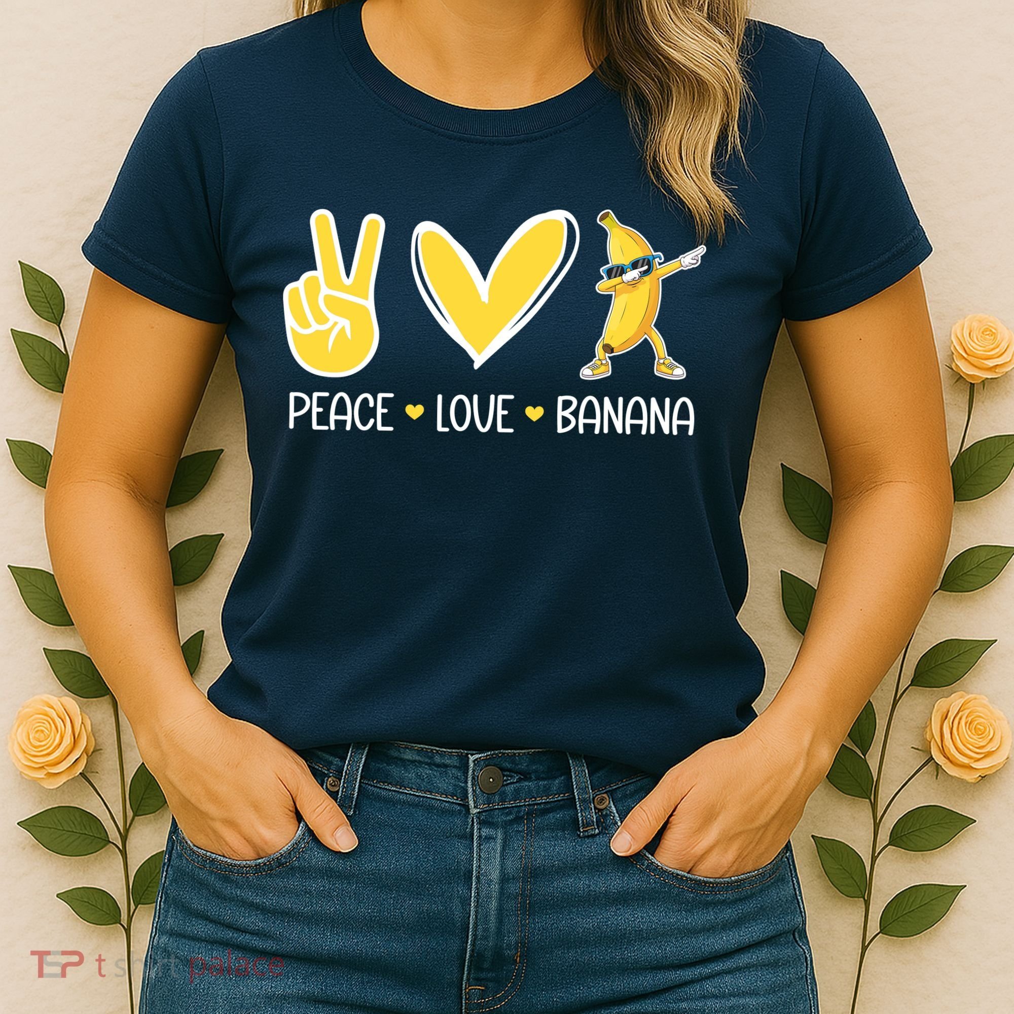 Funny Peace Love Bananas Cute Banana Gifts Women's T-Shirt
